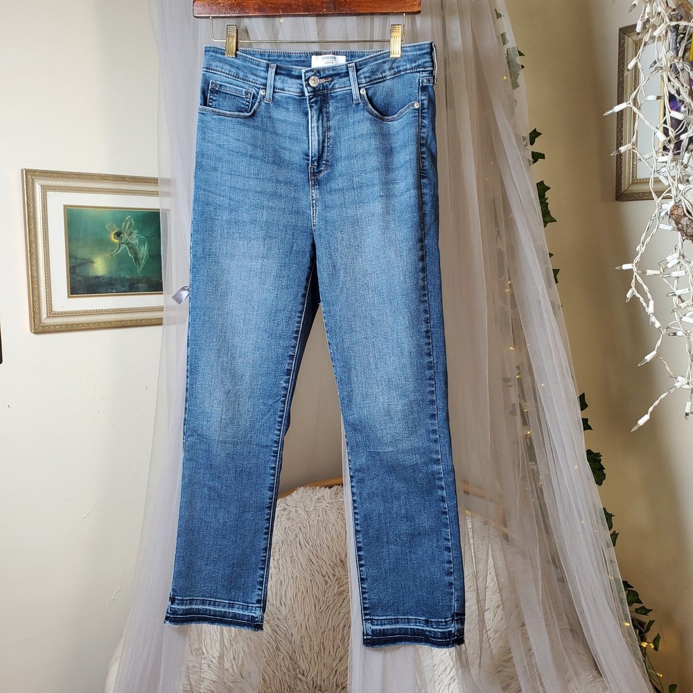 Levi Strauss Denizen High Rise Ankle Straight Jeans Size 30x27 Blue Med Wash